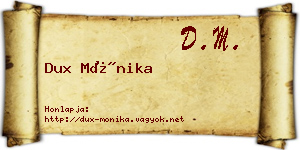 Dux Mónika névjegykártya